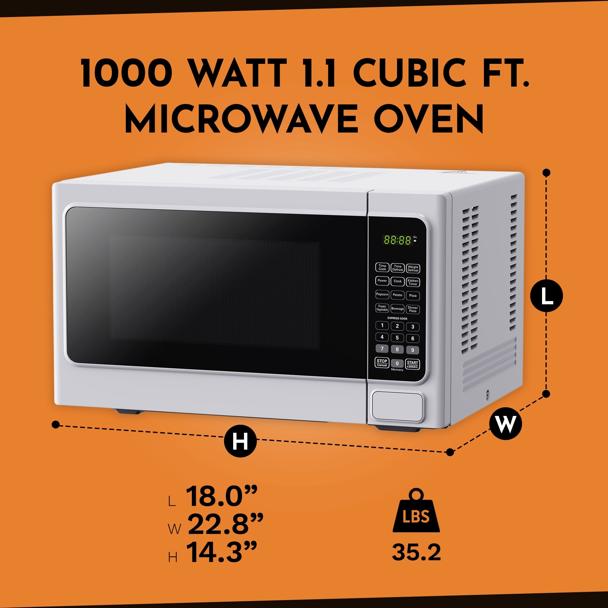BLACK+DECKER 1.1 Cubic Feet Countertop Microwave