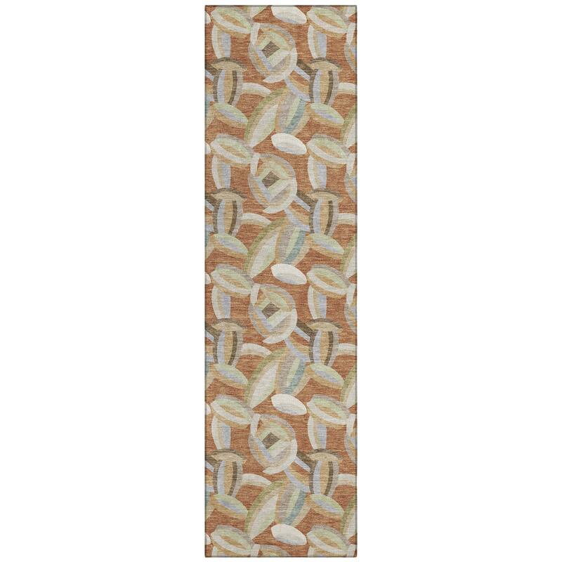 Machine Washable Indoor/ Outdoor Modern Heli Chantille Rug