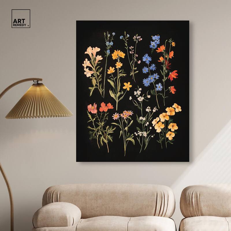 Darkling Daisies II Canvas by Art Remedy, Gallery Wrapped