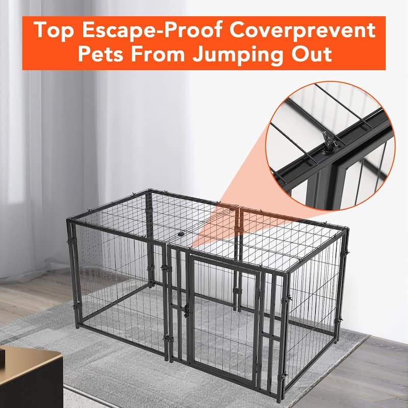 Large Dog Crate, Puppy Dog Playpen, Pet Cage for Yard, Indoor Outdoor