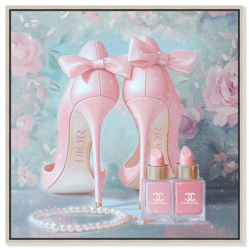 Love Dainty Heels Canvas by Art Remedy - Silver - 40" x 40"