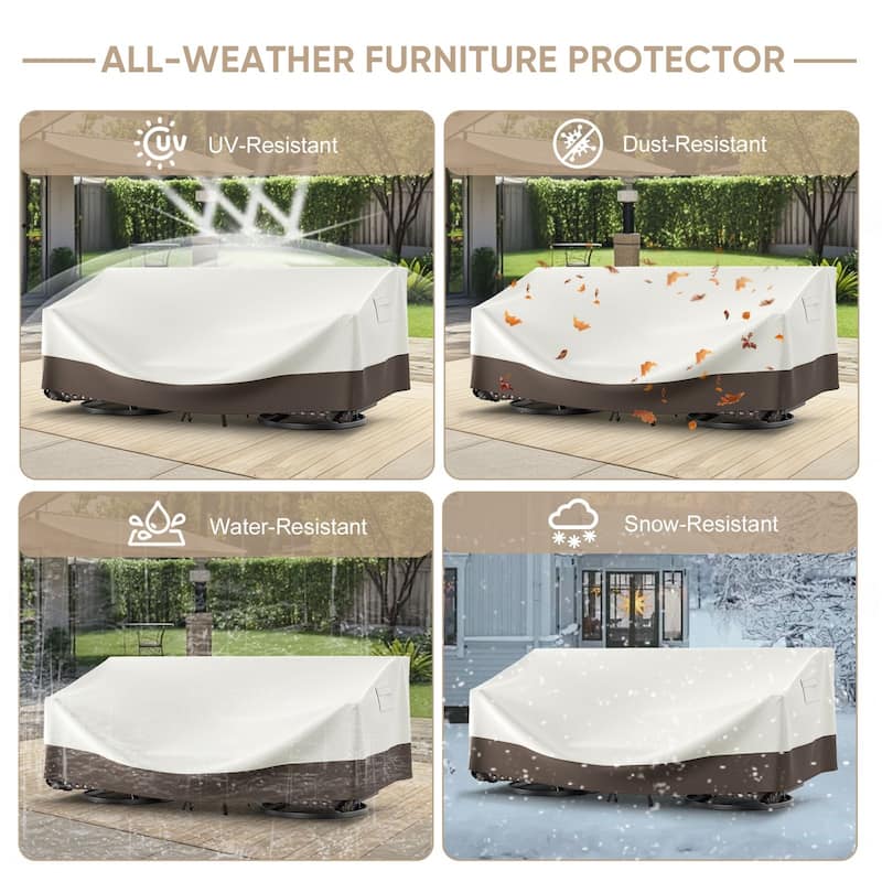 Meyreso 82.7 in. L x 34.3 in. W x 28 in. H (Back)/19.3 in. H (Front) Outdoor Patio Furniture Cover