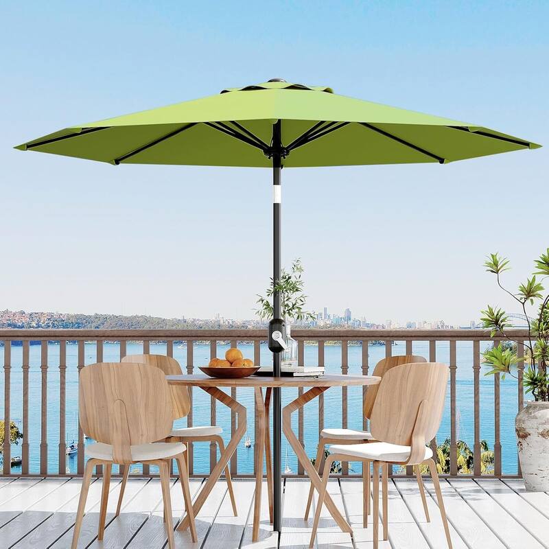 10 FT Outdoor Table Patio Umbrella, Waterproof UV Protection for Garden, Backyard, Poolside - Green