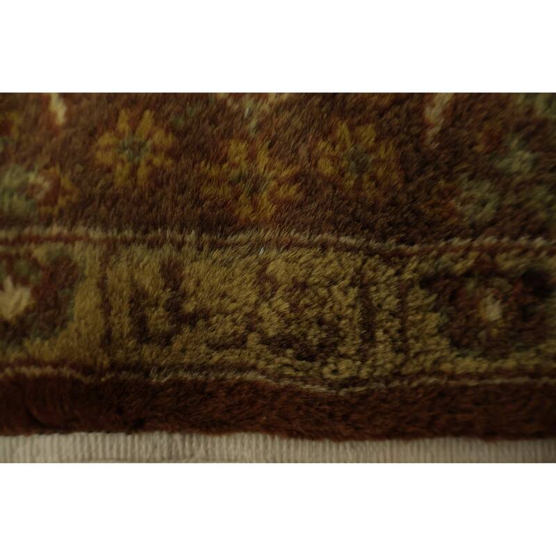 Hand Knotted Oriental 100% Wool Carpet Traditional Floral Oranges & Rust Aubusson Area Rug - 5' 5'' X 4' 0''