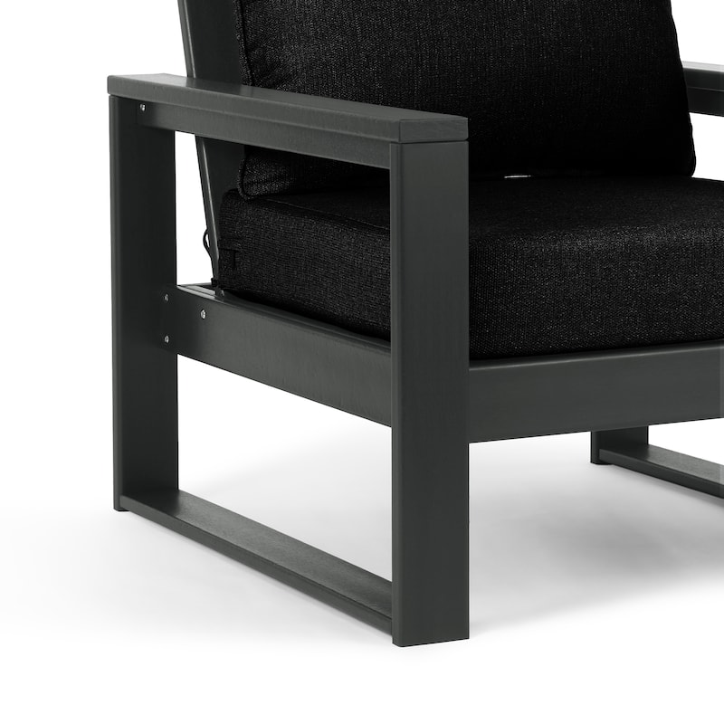 Polytrends Endless Patio Deep Seating Club Chair with Gray Frame (Set of 2)