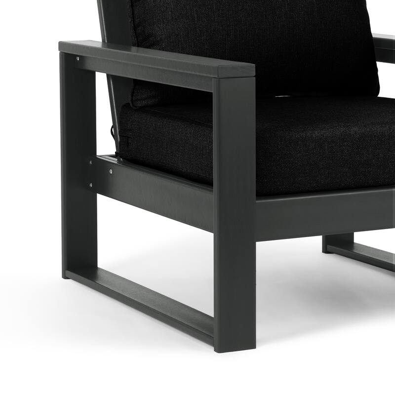 Polytrends Endless Patio Deep Seating Club Chair with Gray Frame
