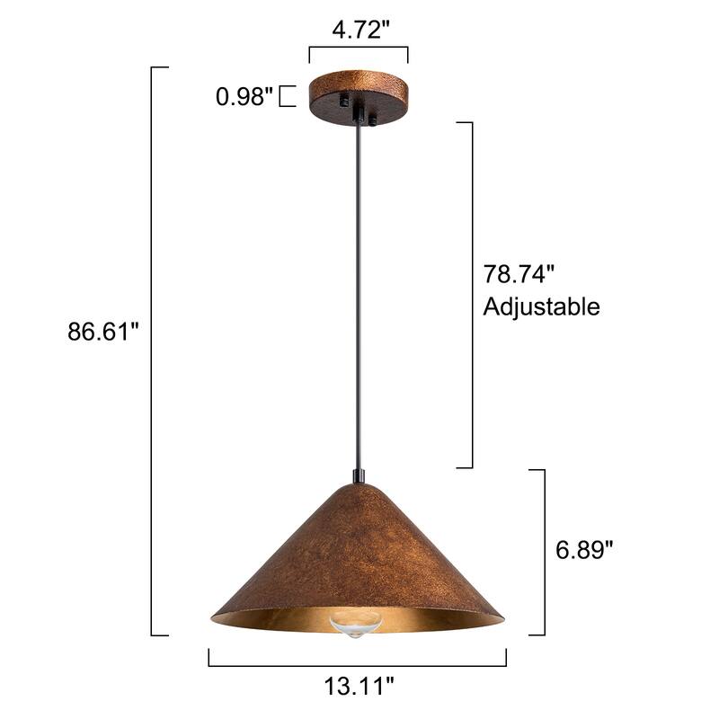 Industiral Dome Pendant Lights for Kitchen Island - Copper - W13.11"