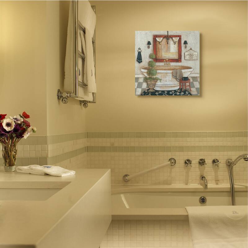 Stupell Chic Bathroom Interior Traditional Home Charm Canvas Wall Art