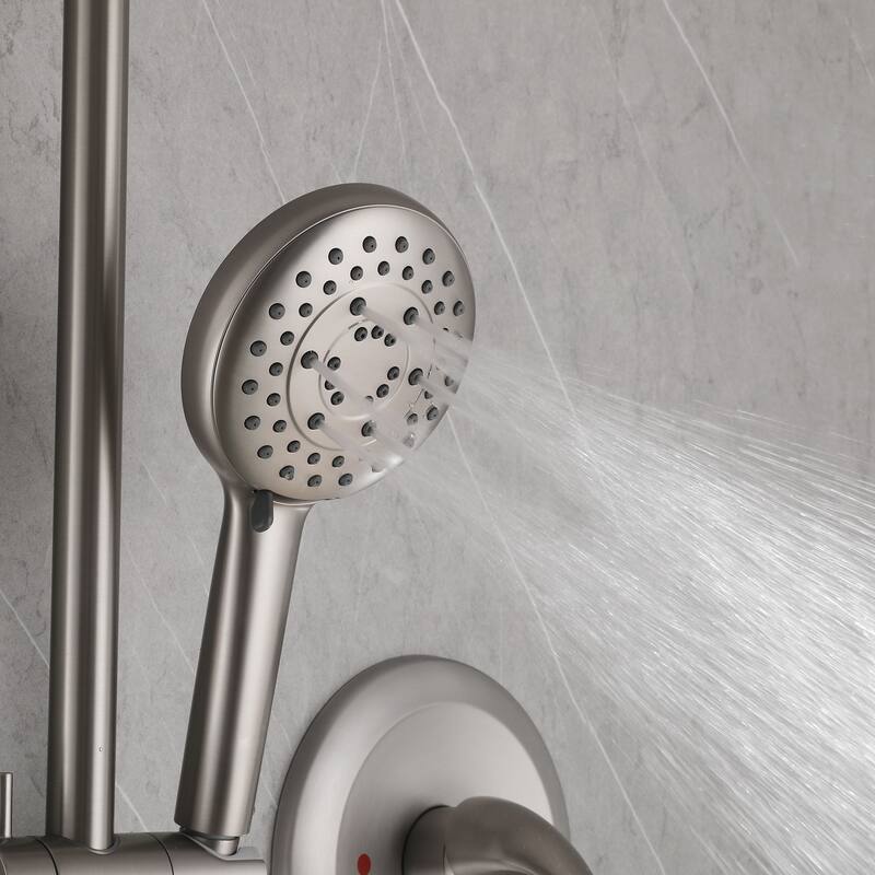 Pressure Balanced Rainfall Shower System with 5 Function Handheld Shower