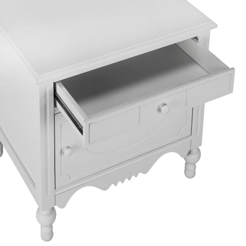 Christopher Knight Home - Marwood Carved Wood Nightstand with Soft-Close Slides and Gourd Legs