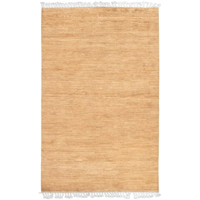 ECARPETGALLERY Hand-knotted Pak Finest Gabbeh Tan Wool Rug - 3'11 x 6'3