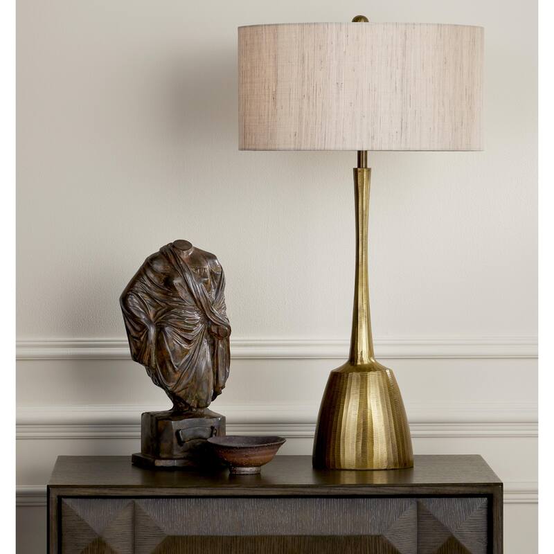 Currey & Company Cheenee Brass Table Lamp - 33.5"h x 18"dia
