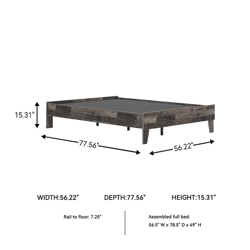 Signature Design by Ashley Neilsville Weathered Woodgrain Platform Bed