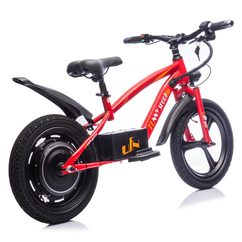 24V Kids Ride On Electric Dirt Bike,300W Super Power Motor,16in Wheels,Adjustable Seat Height,Hand-Operated Brakes
