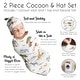 preview thumbnail 6 of 4, Sweet Jojo Designs Jungle Animal Boy Girl Gender Neutral Unisex Baby Cocoon and Beanie Hat Sleep Sack 2p Set Green Boho Elephant