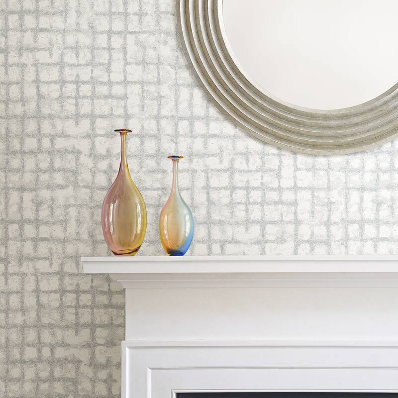 Scott Living Shea Light Grey Distressed Geometric Wallpaper