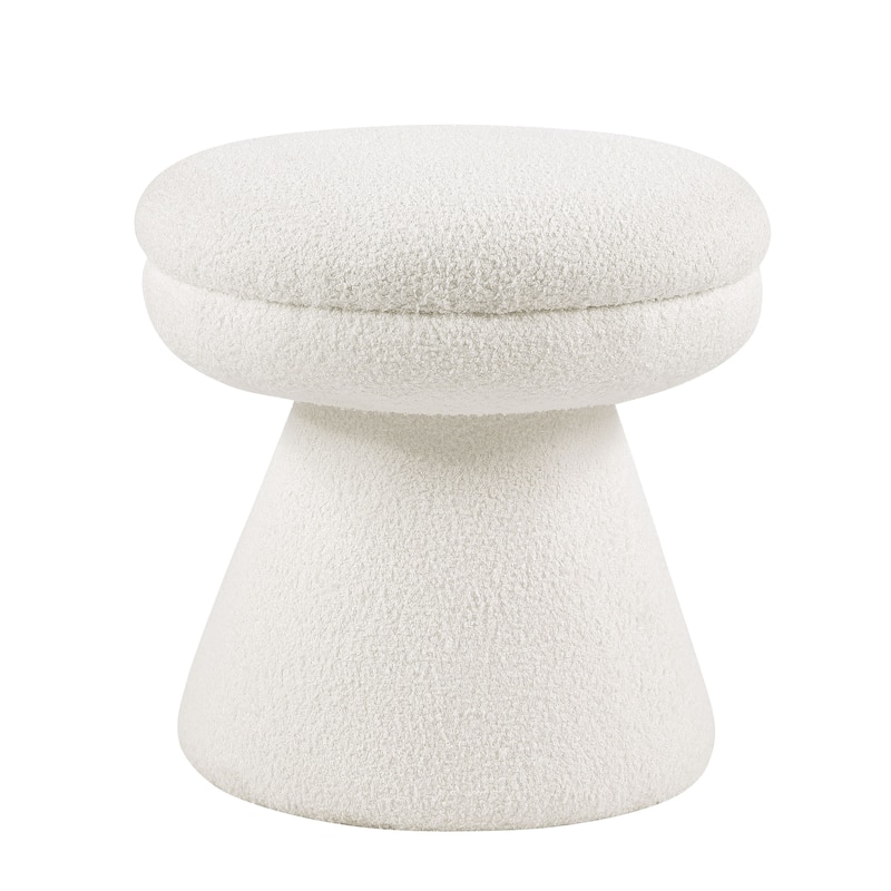 Furniture of America Silas Modern 18-inch Mushroom Upholstered Ottoman