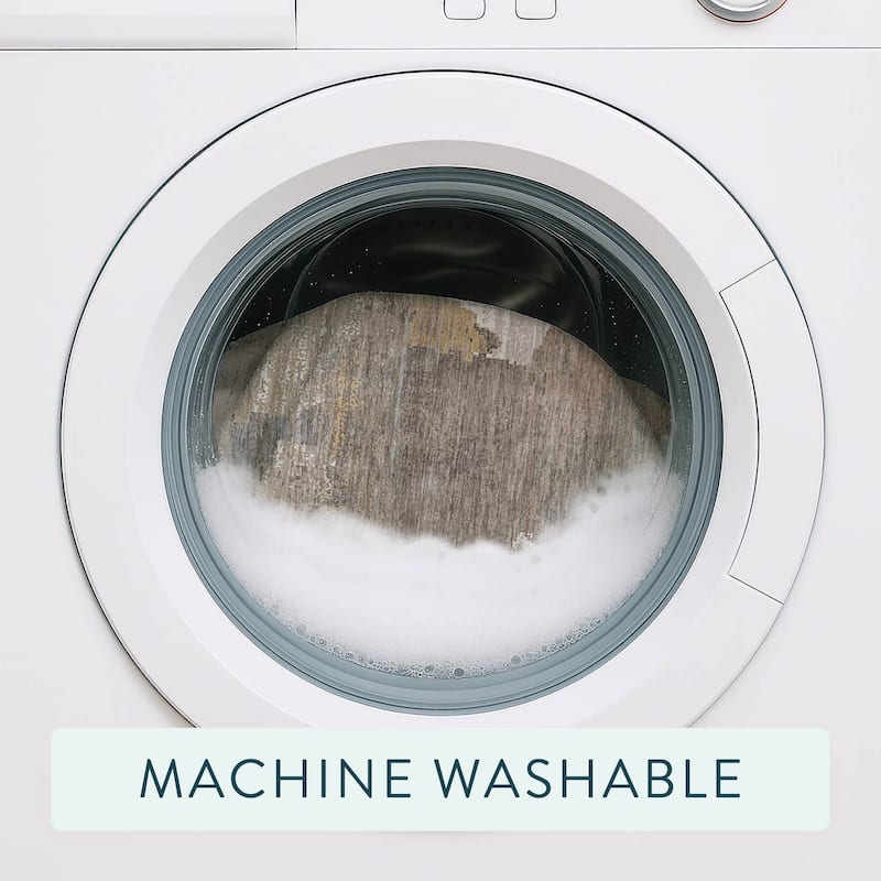 Machine Washable Indoor/ Outdoor Abstract Casual Chantille Rug