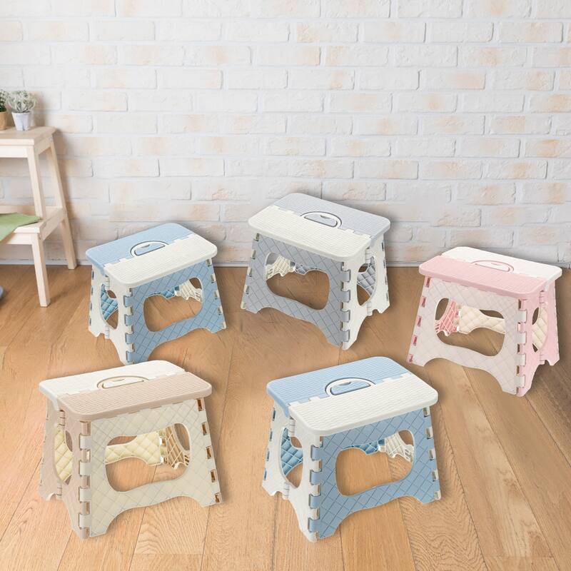 8" Folding Step Stool for Bathroom 165 lbs Capacity Indoors/Outdoors - 9.8 x 7.3 x 7.9inch
