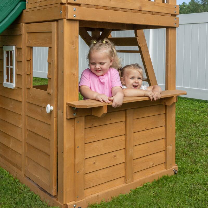 Backyard Discovery Fall River Nordic Spruce Swing Set, Clubhouse