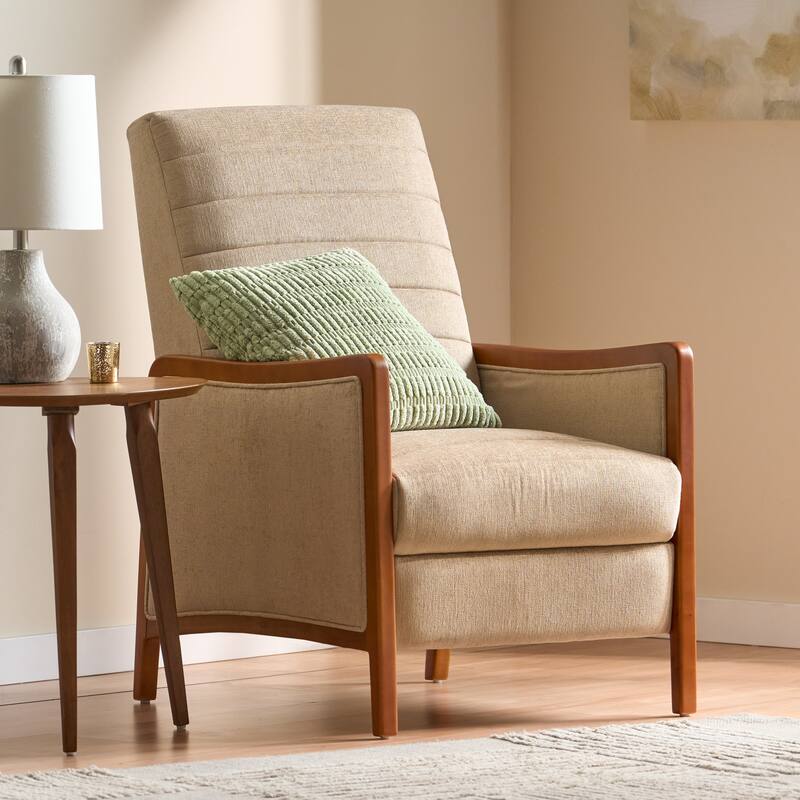 Mid Century Modern Fabric Pushback Recliner