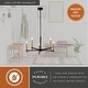 preview thumbnail 5 of 13, Damen 5 Light Black and Brass Contemporary Candle Chandelier - 25-in W x 18.5-in H x 25-in D