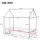 preview thumbnail 8 of 8, Pink Twin Size Metal House Bed Frame with Fence and Roof for Kids, Teens, Girls, Boys