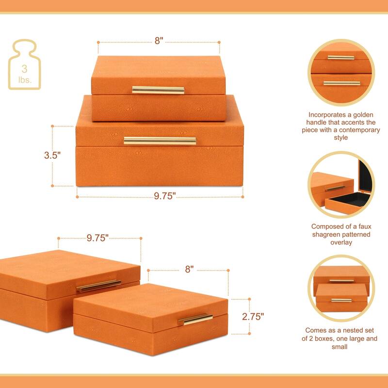 Lusan Black Vinyl Decorative Box Set