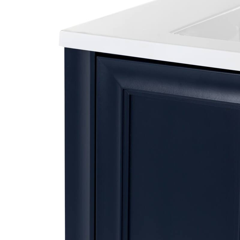 Spring Mill Cabinets Nimay 60.5" Double Bathroom Vanity With 5 Drawers, 2 Cabinets, and White Sink Top
