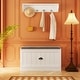 preview thumbnail 10 of 48, Combo Entryway Hall Trees Storage Bench Closet Organizer Clothes Rack 31."5W*17.7"D