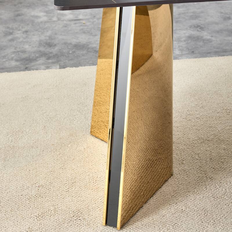 Dining Room Dining Table with Stainless Steel Butterfly Legs Office Table Accent Table Computer Table