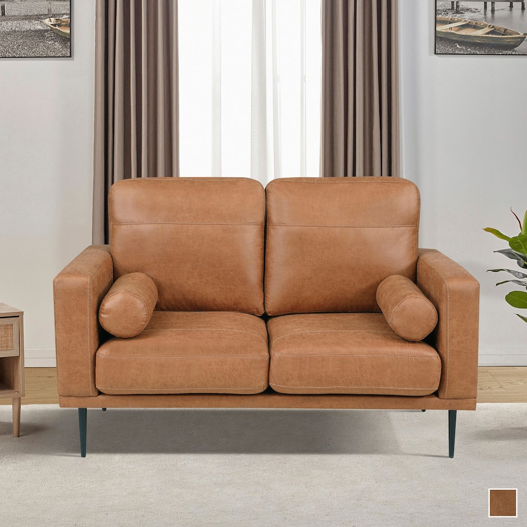 Antler Polished Microfiber Living Room Loveseat