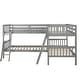 preview thumbnail 6 of 6, Contemporary Design L-Shaped Twin Size Wood Bunk Bed,Ladder on Each Side,Full-Length Guardrail