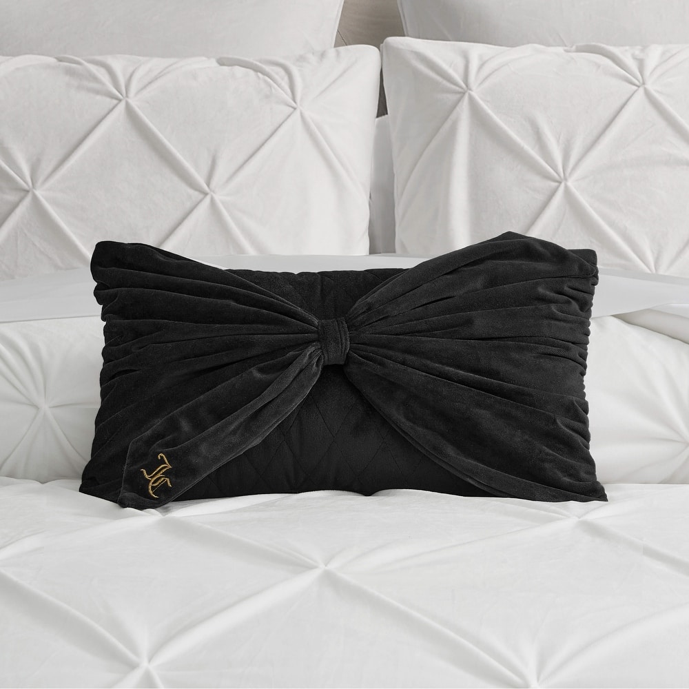 Juicy Couture Velvet Bow Designer Decorative Pillow