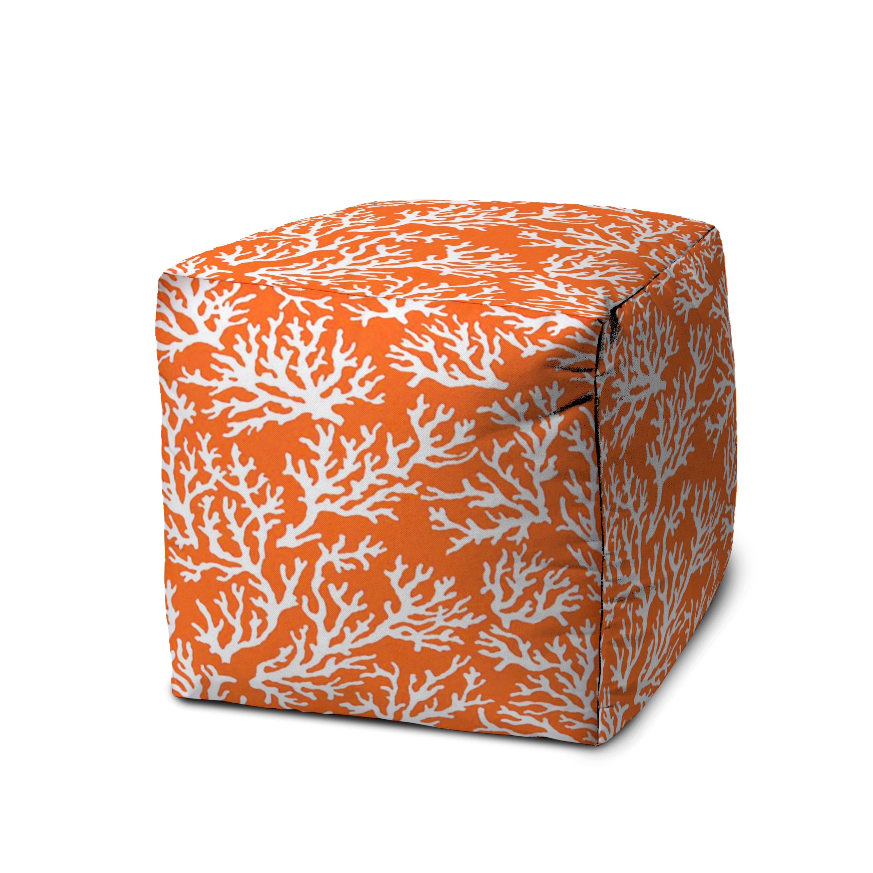 Joita Indoor Outdoor Pouf CORAL REEF Zipper Cover with Luxury Polyfil  Stuffing 17 x 17 x 17 - Bed Bath & Beyond - 35631522