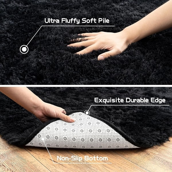dimension image slide 0 of 2, Living Room Bedroom Super Soft Pile Area Rug, Modern Shaggy Rugs, Non-Slip Pile Rugs for Kids