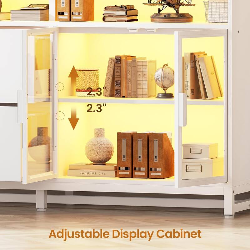 59" LED File Cabinet 2 Drawers Filing Cabinets Legal/Letter/A4 File