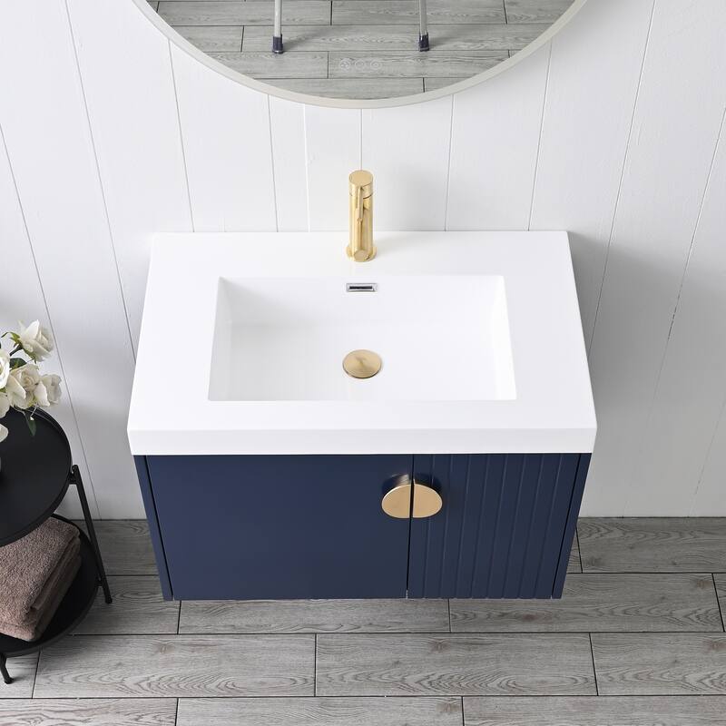 Floating Bathroom Vanity with Sink, Wood Bathroom Vanity Cabinet