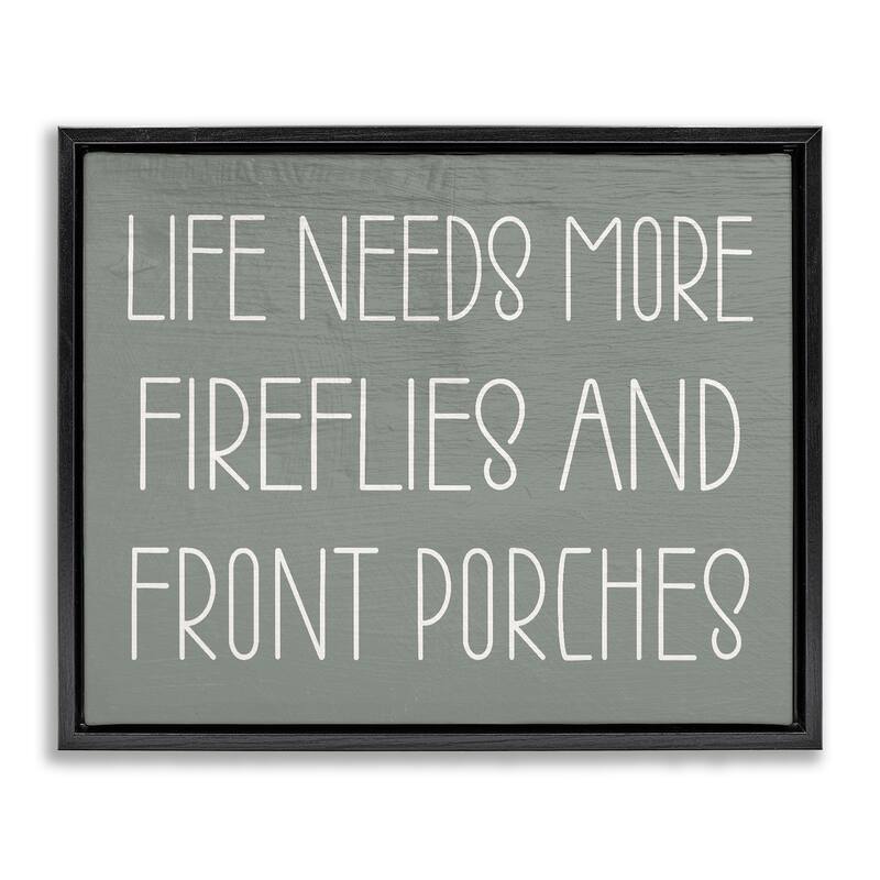 Stupell Fireflies & Front Porches Framed Floater Canvas Wall Art Design By Lil' Rue - 31 x 25 - Black