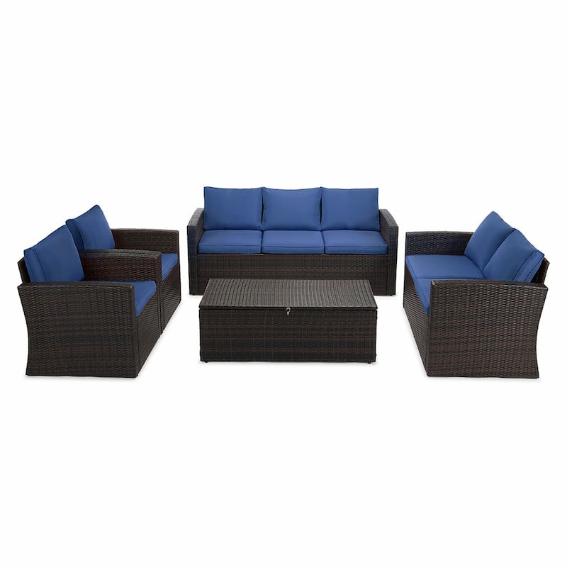 5-piece Wicker Patio Conversation Furniture Set