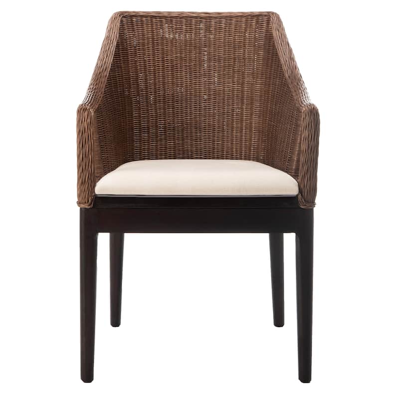 SAFAVIEH Duyen Dining Multi/ Brown Arm Chair - 23" x 23.3" x 34" - 23Wx23Dx34H