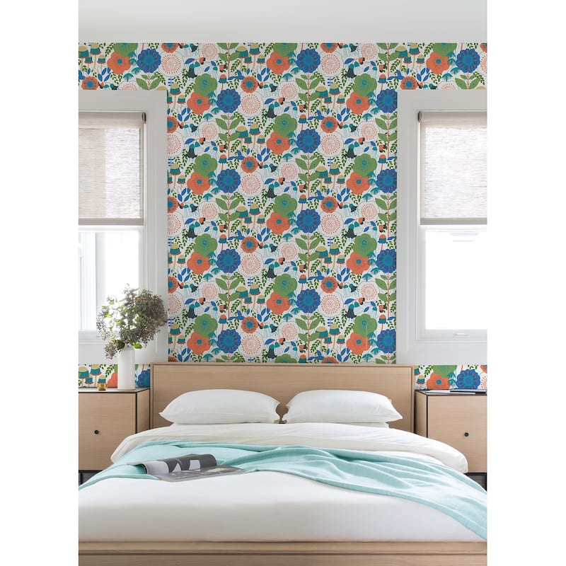Megan Carter Dream Garden Off White Peel and Stick Wallpaper
