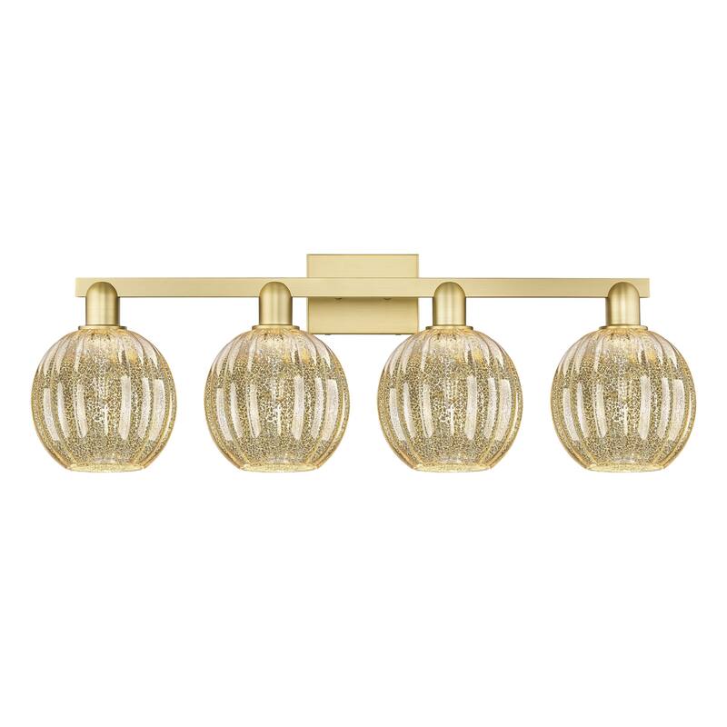 Innovations Lighting 716-4W-12-36 Preston Vanity Preston 4 Light 36" - Satin Gold / Mercury