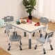 preview thumbnail 14 of 26, Kids Table and 4 Chair Set - Height Adjustable