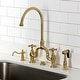 preview thumbnail 3 of 25, English Country Bridge Kitchen Faucets with Brass Sprayer