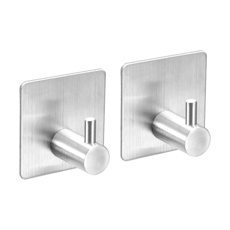 Self Adhesive Hooks, 304 Stainless Steel Stick on Wall Hooks Hanger