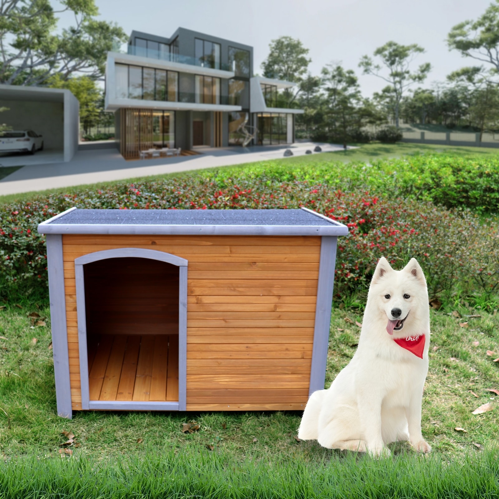 Luxurious Wooden Dog House for Large Dogs, Ideal for Indoor and
