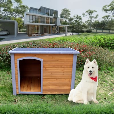Outdoor Detachable Wooden Dog House Pet House with Weatherproof, Waterproof Feet, Ventilated, Suitable for Medium and Large Dogs
