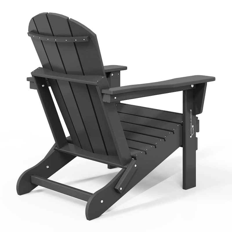 Polytrends Laguna Weather Resistant Outdoor Patio Folding Adirondack Chairs (Set of 4)