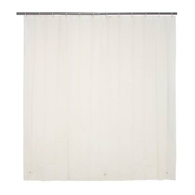 Kenney Lightweight PEVA Shower Curtain Liner and C-Ring Set, 70" W x 72" H
